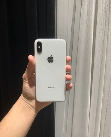 Apple iPhone: IPhone X, Б/у, 256 ГБ, White Titanium, Зарядное устройство, Кабель, 72 %