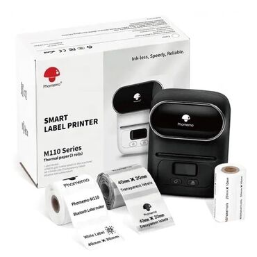Торговые принтеры и сканеры: Фирменный принтер для наклеек этикеток Phomemo M110 Мобильный