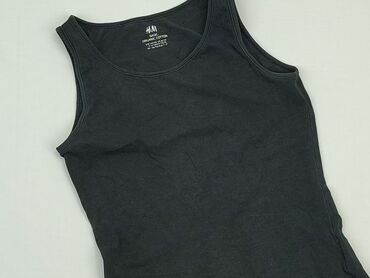 czarny podkoszulek na ramiączkach: Podkoszulka, H&M, 12 lat, 146-152 cm, stan - Dobry