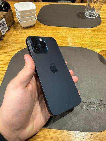 сони альфа 7: IPhone 15 Pro Max, Колдонулган, 256 ГБ, Blue Titanium, Коргоочу айнек, Каптама, Кабель, 88 %