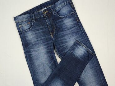 grube wzorzyste rajstopy: Spodnie jeansowe, H&M, 13 lat, 152/158, stan - Idealny