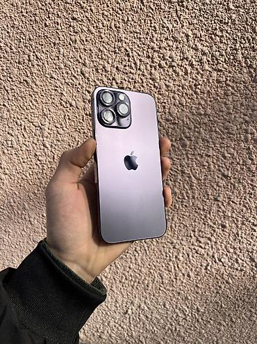 Apple iPhone: IPhone 14 Pro Max, Б/у, 256 ГБ, Deep Purple, Защитное стекло, Чехол, Кабель, 85 % — 1