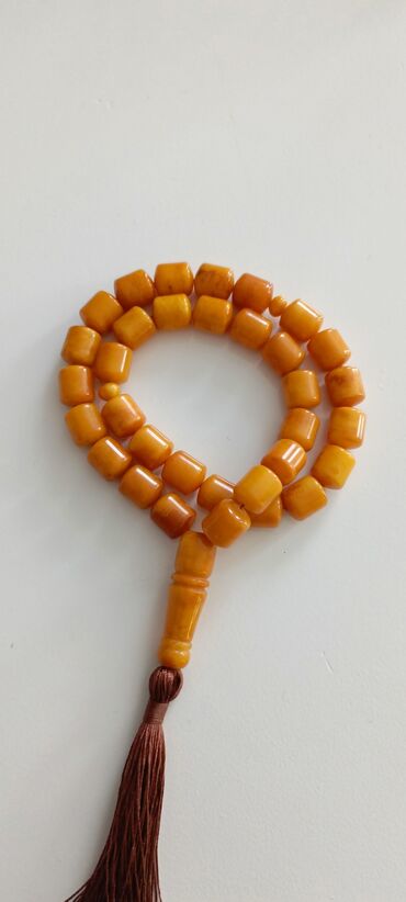 Təsbehlər: Qədim kəhrəba təsbeh.100% təbii Baltik kəhrəbasından təsbeh.Bütöv daş — 5