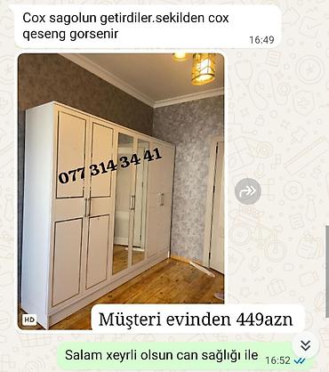 Paltar dolabları, qarderoblar: 6 qapılı paltar dolabı - Ölçü: 2.40 × 2 × 47 sm - Dizayn — 2