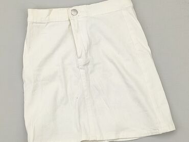 spódnice biała jeans: Спідниця, Prettylittlething, XS, стан - Хороший