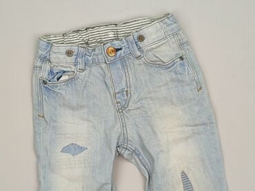 czapka zimowa napapijri: Spodnie jeansowe, H&M, 9-12 miesięcy, stan - Bardzo dobry