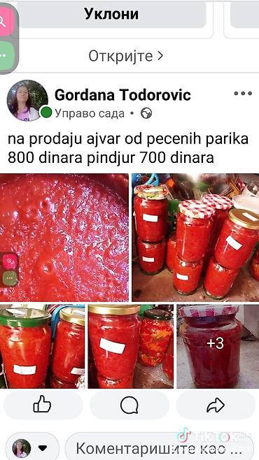 Prehrambeni proizvodi: Domaći ajvar i pindžur u teglama. - Ajvar od pečenih paprika – sitno — 1