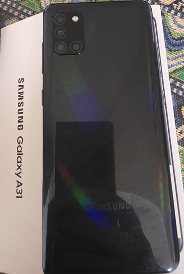 samsung soyuducularin qiymeti: Samsung Galaxy A31, 64 GB, rəng - Qara, Barmaq izi, Face ID