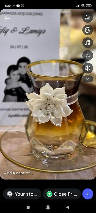 gümüş stəkan: Armudu stəkanlar, rəng - Qızılı, Şüşə — 3