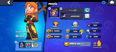 Brawl Stars oyunu üçün hesab təklif olunur. Bu hesabda 43/93 döyüşçü