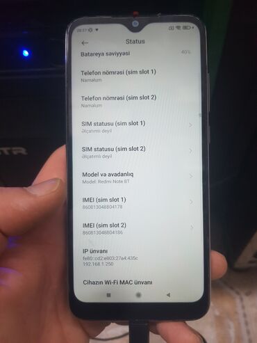 Adapterlər: Redmi Note 8T, 64 GB, İki sim kartlı