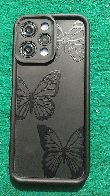 Məhsul: Qara telefon örtüyü – kəpənək naxışlı - Material: Yumşaq