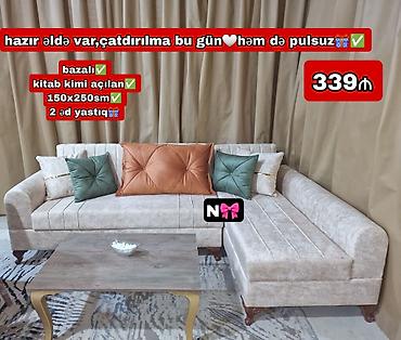 Divanlar: Satılır: *BİRBAŞA İSTEHSALDAN KÜNC DİVAN* Qeyd:*YENİDİR*🤎 Ölçüsü — 1