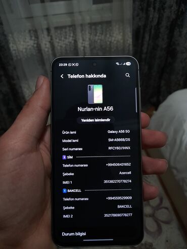 Samsung: Samsung Galaxy A56, 256 GB, rəng - Boz, Barmaq izi — 12