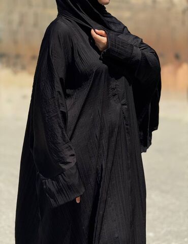 Повседневные платья: Абая с хиджабом из мягкой струящейся ткани с благородным сатиновым — 29