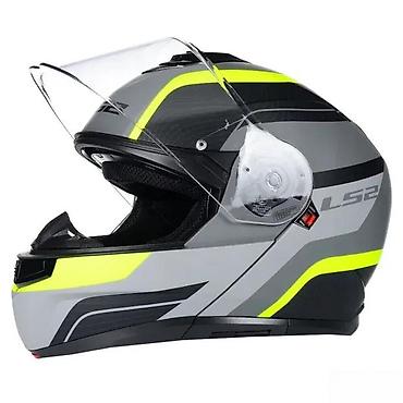 Ostali motocikli i skuteri: LS2 modularna kaciga – siva/fluorescentno žuta - Tip: preklopna — 7