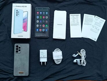 maqnitli adapter: Samsung Galaxy A53, 256 ГБ, цвет - Голубой, Гарантия, Сенсорный, Отпечаток пальца