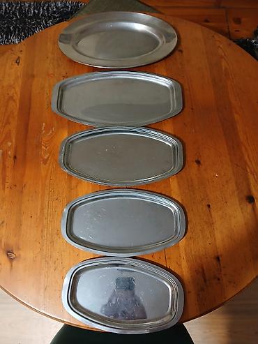 roda plasticne stolice akcija: Set metalnih poslužavnika – 5 komada - Materijal: nerđajući — 1