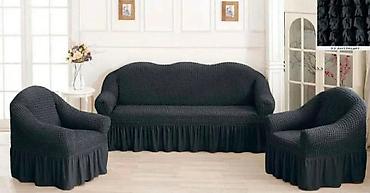 Prekrivači za nameštaj: Set rastegljivih navlaka sa karnerima – trosed, dvosed i fotelja — 8