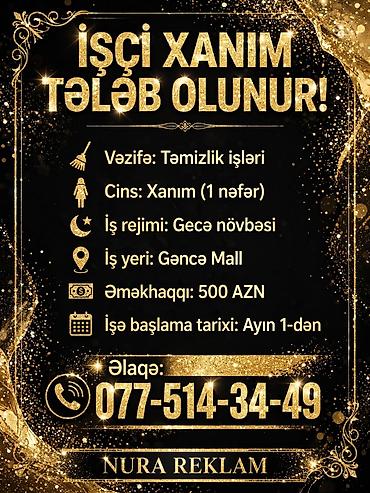 tib isi: Xadimə tələb olunur — 1