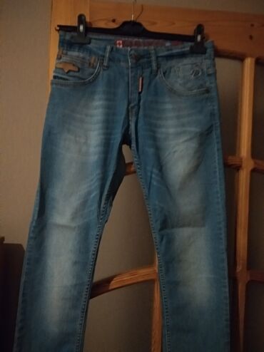женские джинсы с высокой талией: Джинсы S (EU 36), цвет - Голубой