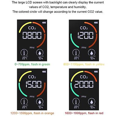 parkside elektricno rende: Detektor ugljen‑dioksida (CO2) sa merenjem temperature i vlažnosti - — 3