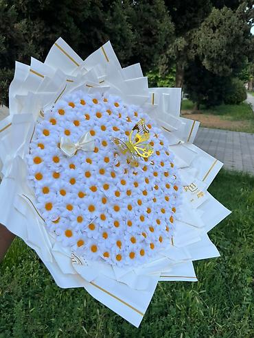 kol bitkiləri: Buket – mini çobanyastığı kompozisiyası - Həcmi böyük, dairəvi forma — 2