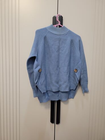 женские свитера с бусинами: Женский свитер, Высокая горловина, Made in KG, Средняя модель