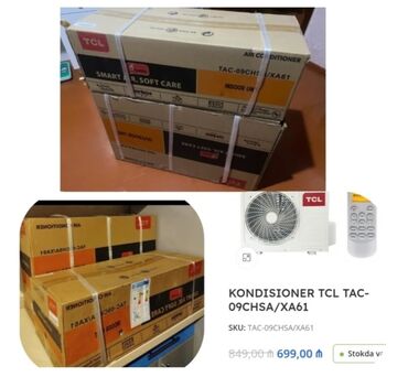 экран на кондиционер: TCL Kondisioner TAC-09CHSA/XA61 Xüsusiyyətlər: - Split tipli