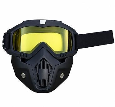 atv kvadracikli: Motoqrançı Üz Maska + Eynək (2‑in‑1) - Tam üz qorunması: yuxarı hissə — 1
