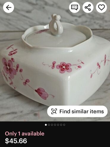 Ostalo posuđe: Secernica nova veca Lichte porcelan 70te.Nemacka. Nova secernica iz — 3