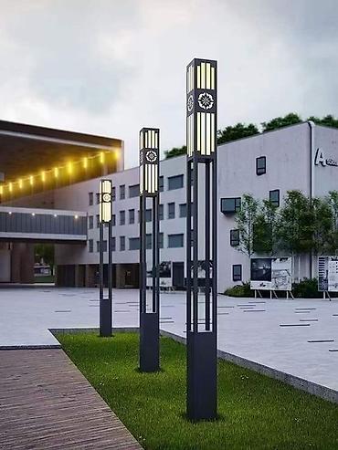 фонары: Уличный декоративный светильник на опоре с LED‑подсветкой - — 8