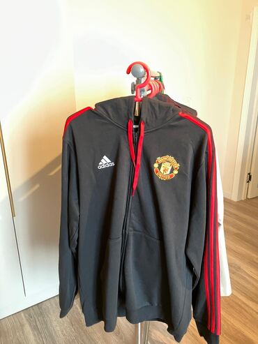 национальные головные уборы: Толстовка на молнии Adidas Manchester United - Официальная клубная