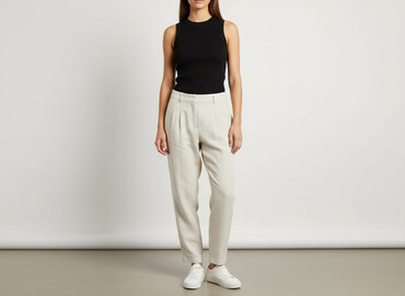 c a spodnie damskie z wysokim stanem: H&M, Material trousers for women, size M