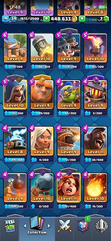 Nintendo Switch: Clash Royale hesabı - Kral səviyyəsi: 34 - Kasa: 448 633 qızıl, 7 daş — 7