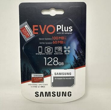 Другие аксессуары для мобильных телефонов: Продаю флешку micro sd card Samsung Evo Plus 128gb. Карта 100%