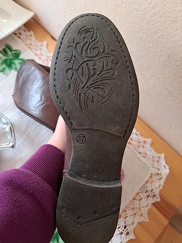 Čizme: Kožne ženske čizme do kolena – braon, broj 37 - Materijal: spolja — 4
