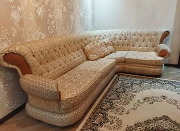künc divan islenmis: Угловой диван, Б/у, Раскладной, Без подьемного механизма, Ткань, Нет доставки