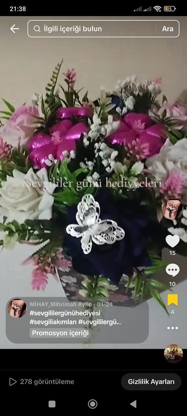 komedixana yeni il: 18manata el işidir.endirim olunub.sokoladli gullerdir