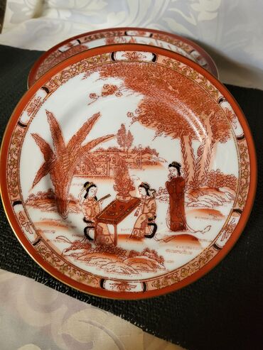 Kuhinjski setovi: Japanski desertni tanjiri,reljefni rad iz 70ih.god. Porcelanski — 11