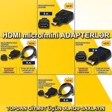 type c hdmi kabel: HDMİ micro mini adapterlər 🚚Metrolara və ünvana çatdırılma var