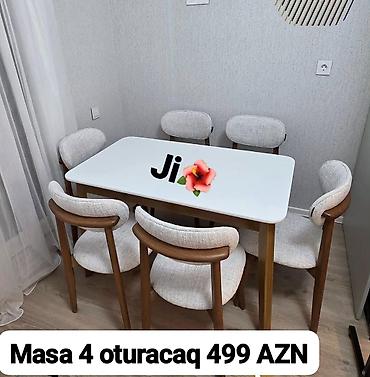 sumqayit stol stul: Mətbəx üçün, Yeni, Açılmayan, Dördbucaq masa, 4 stul — 1