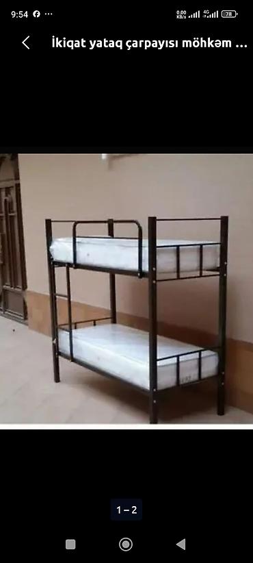 carpayı dəmir: Oğlan və qız üçün, Yeni, Çarpayı, Matras ilə, Siyirməsiz, Dəmir — 3