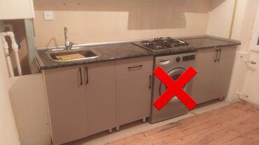 işlenmiş metbex mebeli gence: Mətbəx mebel dəsti - Aşağı dolablar: 4 bölmə, tünd rəngli mərmər