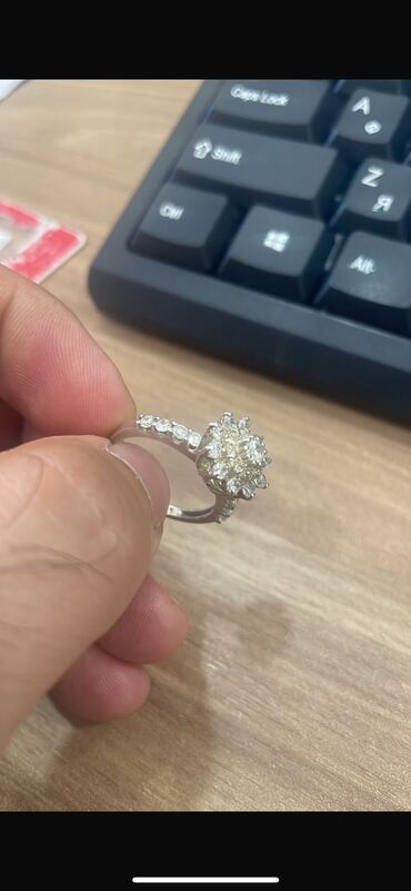 Свадебные платья и аксессуары: Кольцо, Swarovski, Серебро, 830 проба, Сапфир, 0.51-1.00 карат