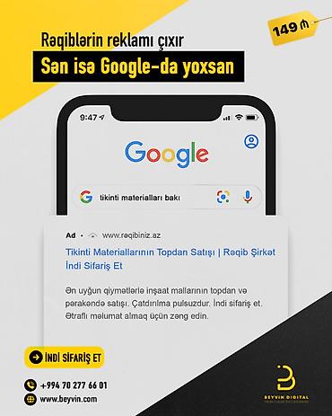 reklam isi: Müştərilər sənin xidmət və məhsullarını Google-da axtarırır amma tapa — 1