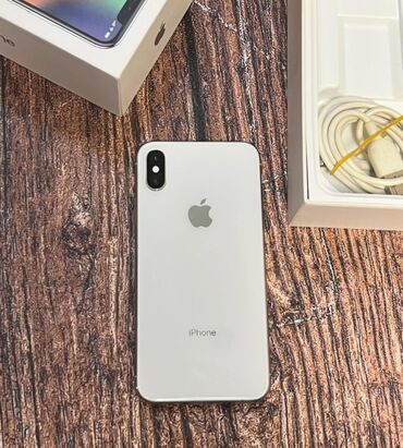 Kabrolar: İphone X white, 256gb yaddaş, pil:82, face id işləkdir, zavoddur