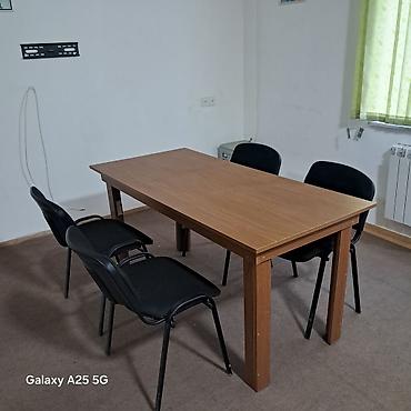 Ofis dəst mebeli: Ofis mebel dəsti - Qaranlıq taxta rəngində L- və T-formalı böyük iş — 5