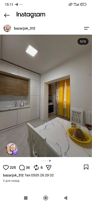 kant flat: 2 комнаты, 72 м², Тунгуч мкр 106 серия улучшенная, 3 этаж — 6