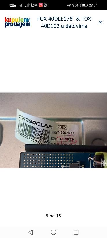 Aksesoari za TV i video: FOX 40DLE178 i FOX 40D102 – delovi za televizore (40") Dostupne — 6